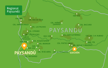Mapa oficina regional Paysandú