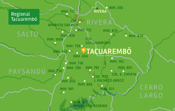 Mapa oficina regional Tacuarembó